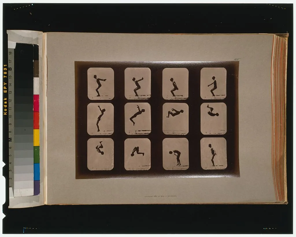 Athletes. Back summersault, California, Palo Alto, 1881