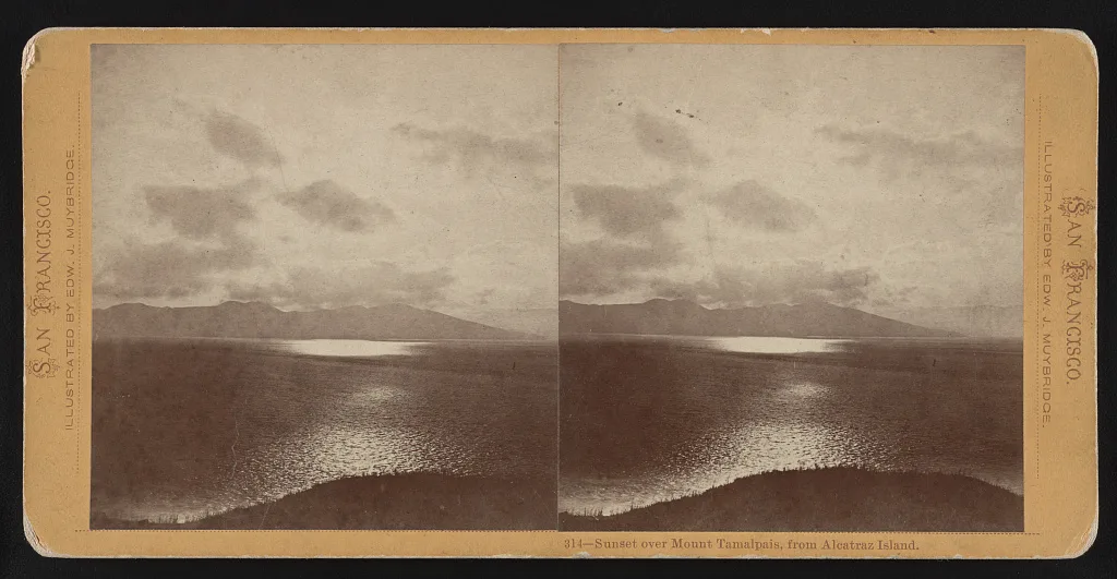 Sunset over Mount Tamalpais, from Alcatraz Island, Mount, California, Tamalpais, 1873